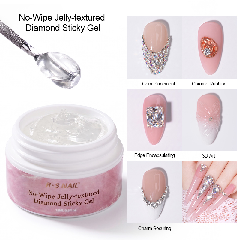 No-Wipe Jelly-textured Diamond Sticky Gel