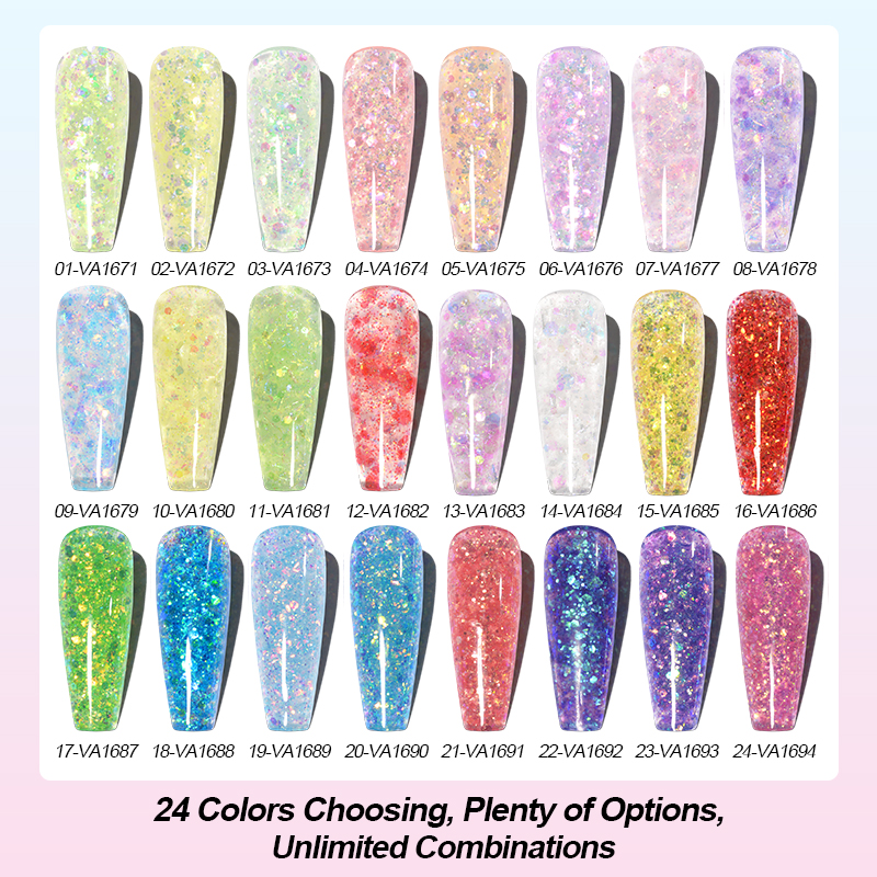 Colorful Glitter Poly Gel